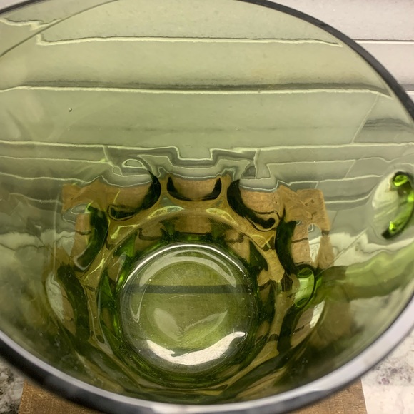 Vintage Hazel Atlas Avocado Green Small Thumbprint Tea/Water Pitcher - Picture 4 of 8